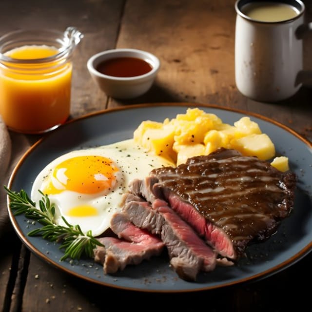 New York Steak & Eggs.